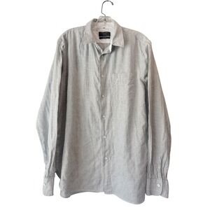 Rag & Bone Button Down Shirt Women XL Grey Houndstooth Classic Fit Long Sleeve